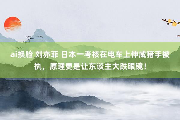 ai换脸 刘亦菲 日本一考核在电车上伸咸猪手被执，原理更是让东谈主大跌眼镜！